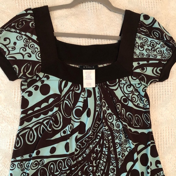 Dresses & Skirts - Brown & Light Blue Shift Dress